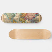 Skateboard Carte du monde 1700s Antique Continents (Horz)