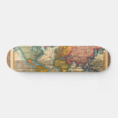 Skateboard Carte du monde 1700s Antique Continents (Horz)