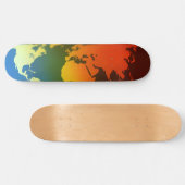 Skateboard Carte du monde jour et nuit (Horz)