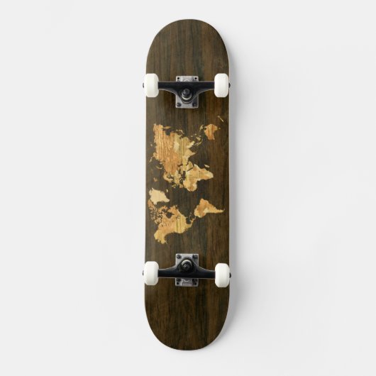 Skateboard Carte en bois du monde (Recto)