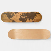 Skateboard Carte mondiale du grain de bois (Horz)