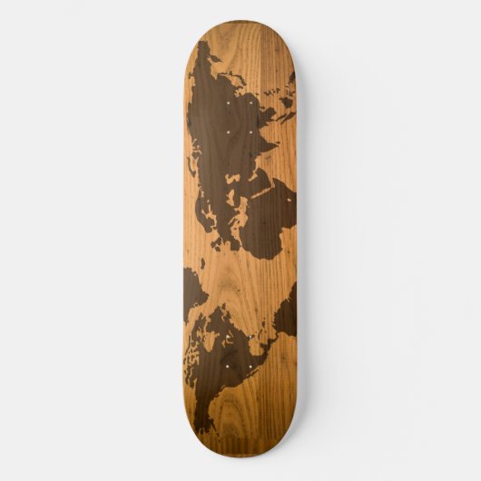 Skateboard Carte mondiale du grain de bois (Recto)