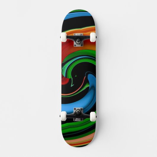 Skateboard Carte Rainbow Face Abstraite (Recto)