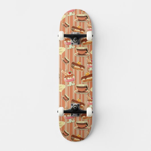 Skateboard Carte vintage avec un dessert de fraise (Recto)