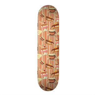 Skateboard Carte vintage avec un dessert de fraise