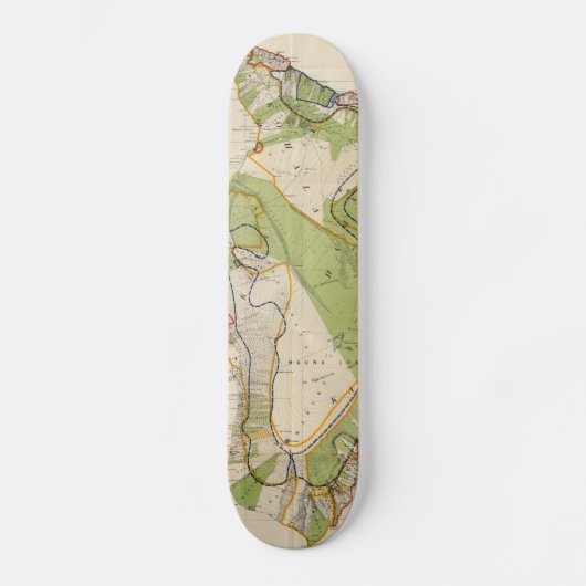Skateboard Carte vintage de l'île d'Hawaii (1906) (Recto)