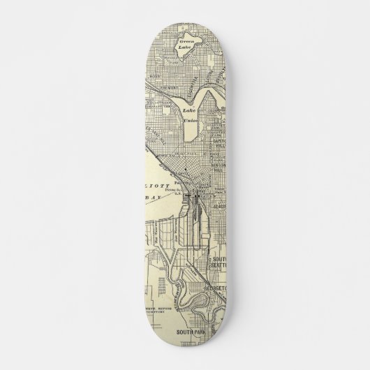 Skateboard Carte vintage de Seattle (1914) (Devant)