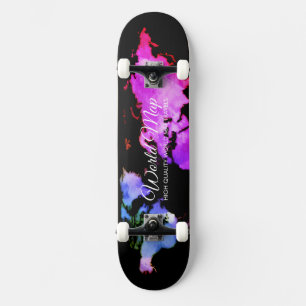 Skateboard Cartes du monde uniques noir Agence de voyages Glo