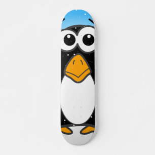 Skateboard Carton en pingouin mignon illustré bleu