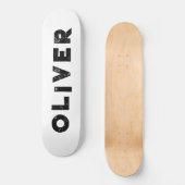 Skateboard carton noir et blanc couleur uni (Recto)