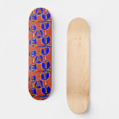 Skateboard carton rouge et bleu (Recto)