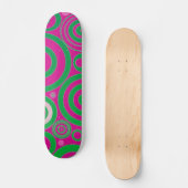 Skateboard Carton vert Silhouette Cercles (Recto)