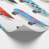 Skateboard Cartoon. Cadeaupapier (Hoek)