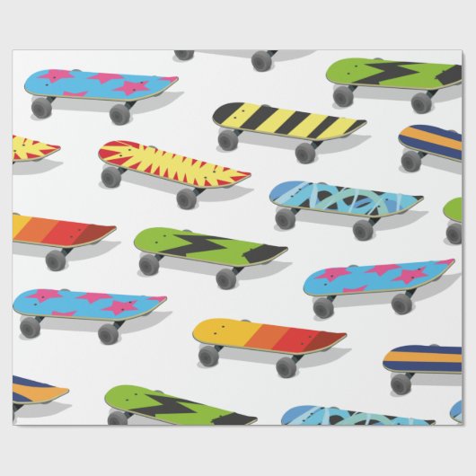 Skateboard Cartoon. Cadeaupapier (Vlak)