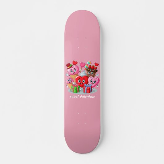 Skateboard Cartoon Heart & Sweet amis valentine's day (Devant)