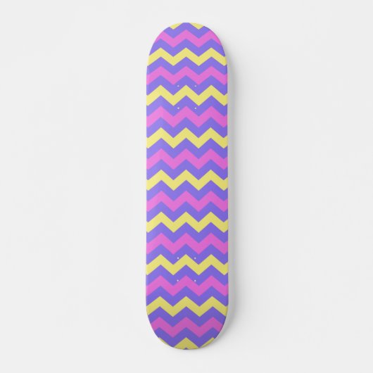 Skateboard Cartouche Zigzie (jaune, violet et rose) (Devant)