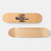 Skateboard Castor drôle avec humour de dessin animé de tronço (Horz)