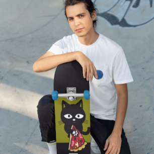 SKATEBOARD CAT PIZZA