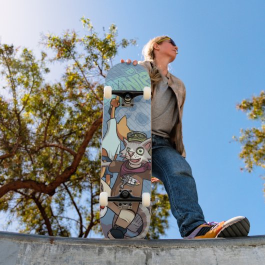 Skateboard Cats Skate Catnip Graffiti Cartoon (Extérieur 1)