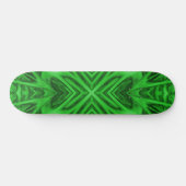 Skateboard Céleste Clover Vintage Vert fractal Kaleidoscope (Horz)