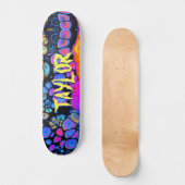 Skateboard Cellule Liquide tendance Abstraite, Nom personnali (Recto)