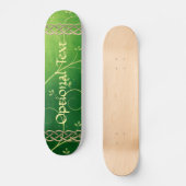 Skateboard Céltic Green Knots & Feuilles (Recto)