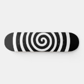 Skateboard Cercle Abstrait blanc sur noir (Horz)