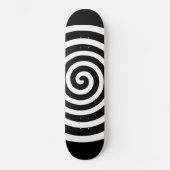 Skateboard Cercle Abstrait blanc sur noir (Recto)