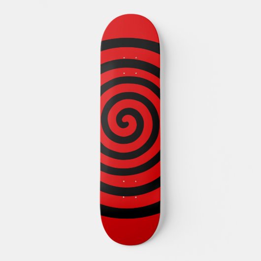 Skateboard Cercle Abstrait noir en rouge (Recto)
