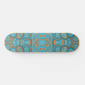 Skateboard Cercle Concentré Dégradé Orange Rust Turquoise (Horz)