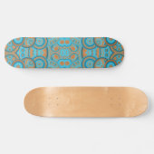 Skateboard Cercle Concentré Dégradé Orange Rust Turquoise (Horz)