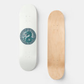 Skateboard Cercle de tigre turquoise (Recto)