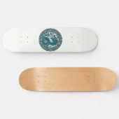 Skateboard Cercle de tigre turquoise (Horz)