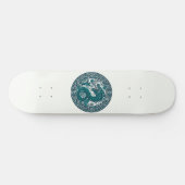 Skateboard Cercle de tigre turquoise (Horz)