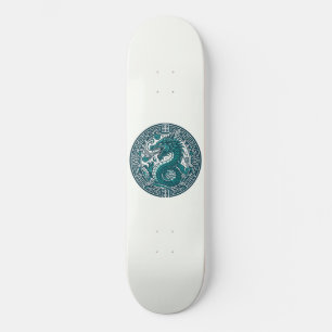 Skateboard Cercle de tigre turquoise