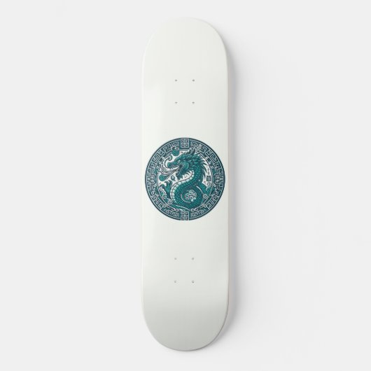 Skateboard Cercle de tigre turquoise (Recto)