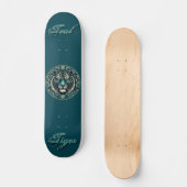 Skateboard Cercle de tigre turquoise (Recto)