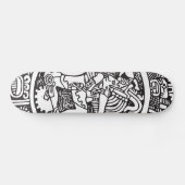 Skateboard Cercle maya, hiéroglyphe mexicain(Maya) (Horz)