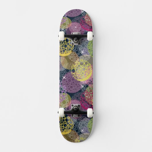 Skateboard Cercle mignon abstrait de point de polka (Recto)