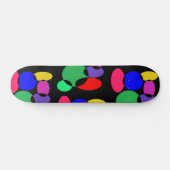 Skateboard Cercles colorés motif sur noir (Horz)