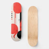 Skateboard Cercles et formes noirs et rouges (Recto)