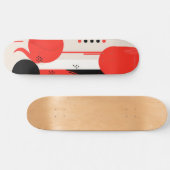 Skateboard Cercles et formes noirs et rouges (Horz)