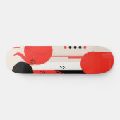Skateboard Cercles et formes noirs et rouges (Horz)