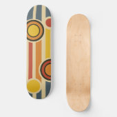 Skateboard Cercles et lignes rétro (Recto)