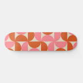 Skateboard Cercles oranges et roses géométriques de milieu de (Horz)