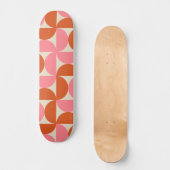 Skateboard Cercles oranges et roses géométriques de milieu de (Recto)