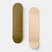 Skateboard Cercles pivotants - Vert et orange sur noir (Recto)
