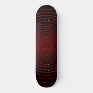 Skateboard Cercles rouges - Ajoutez vos couleurs / lettres /