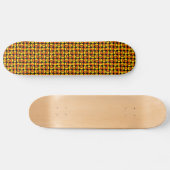 Skateboard Cercles tournants - orange et orange sur noir (Horz)