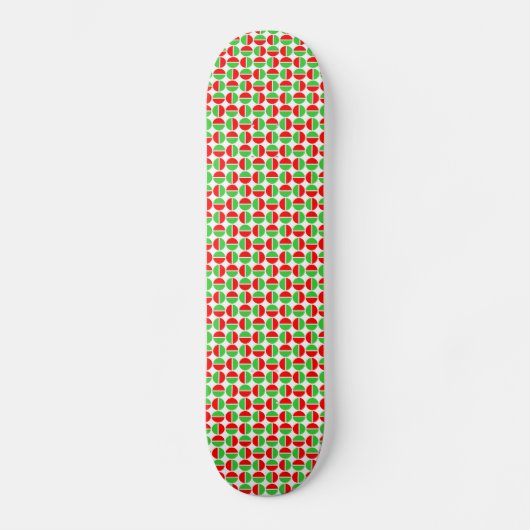 Skateboard Cercles tournants - rouge et vert (Recto)